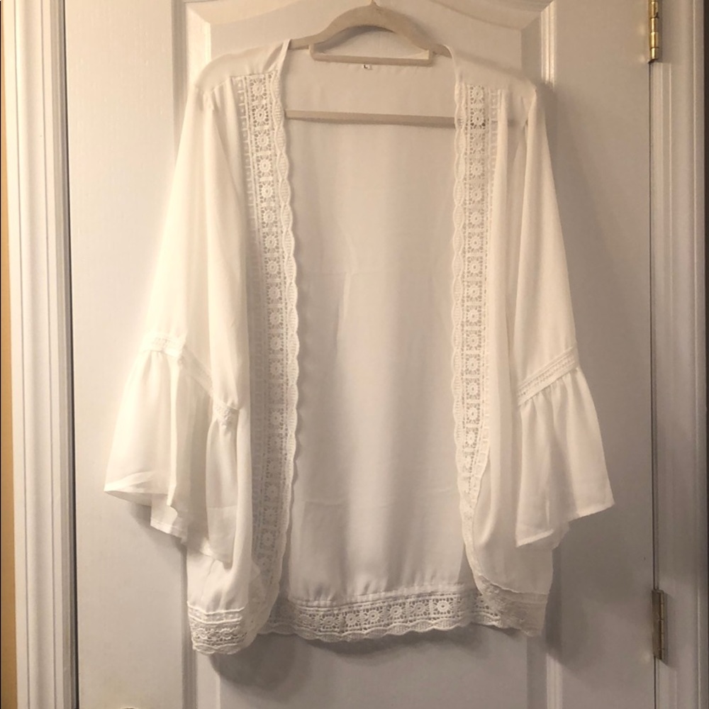 Semi sheer open front blouse